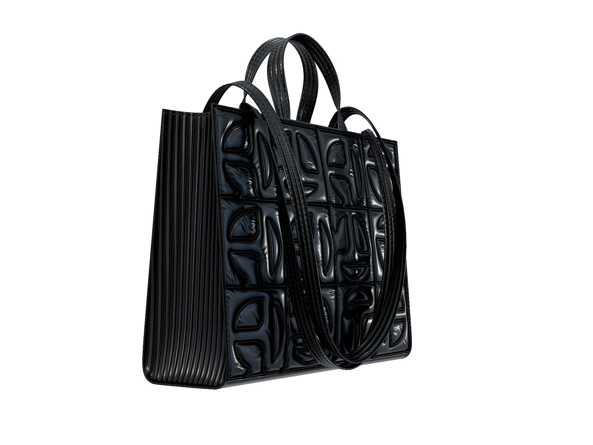 Telfar x Moose Knuckles Puffer Shopper Bag Low-poly 3D model_6