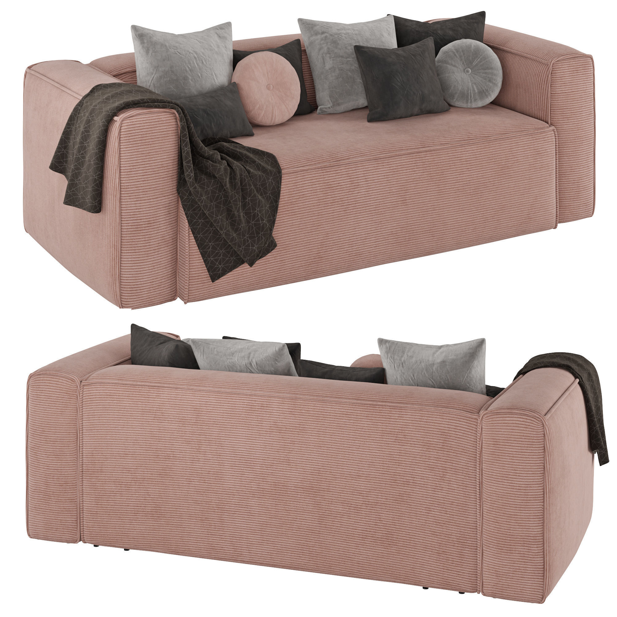 Blok sofa 2-seater 3D model_2