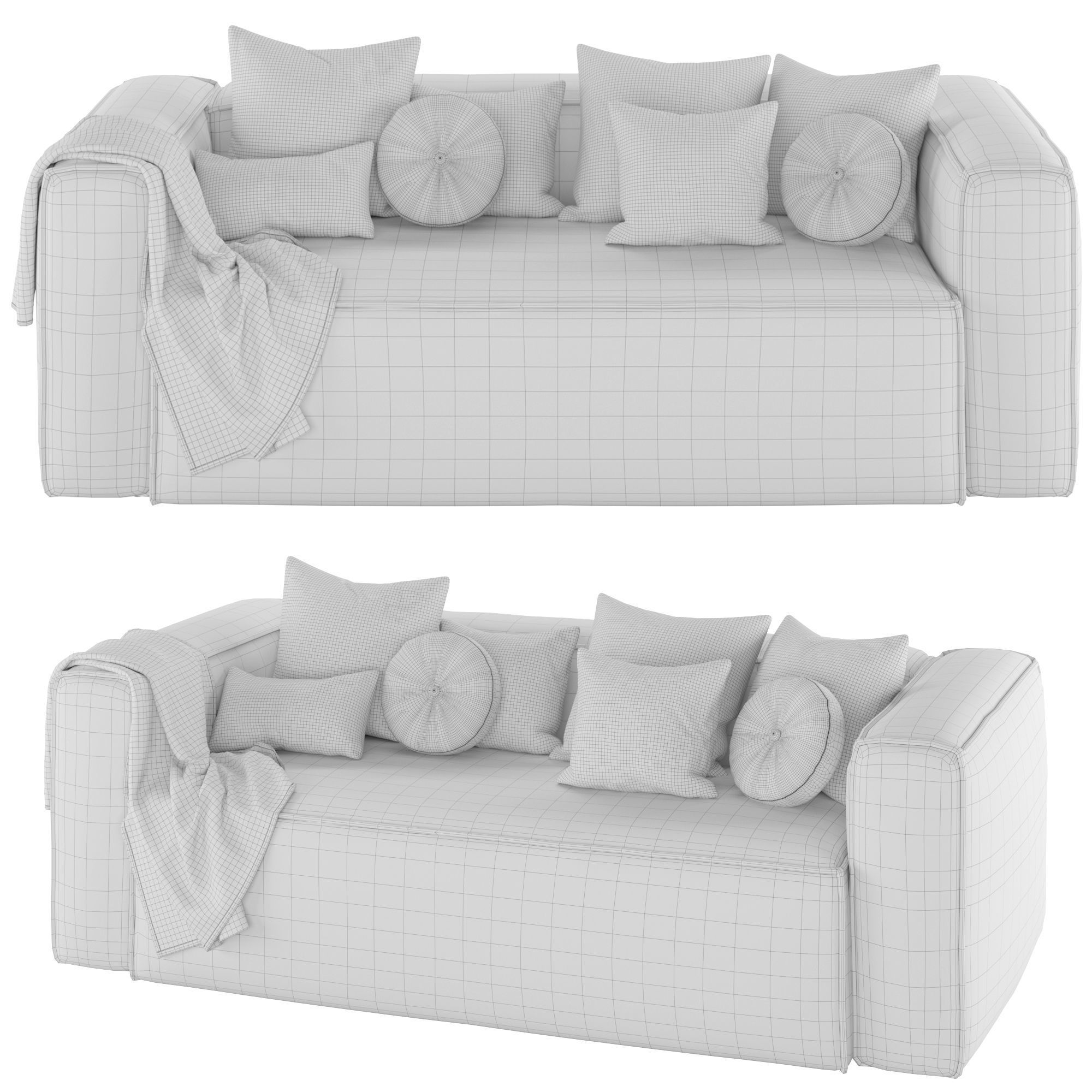 Blok sofa 2-seater 3D model_1