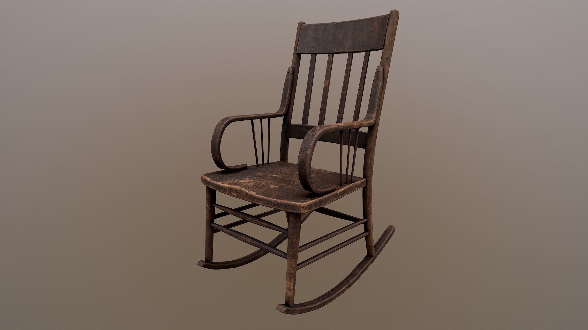 Rocking Chair 3d Model Low-poly 3D model_1