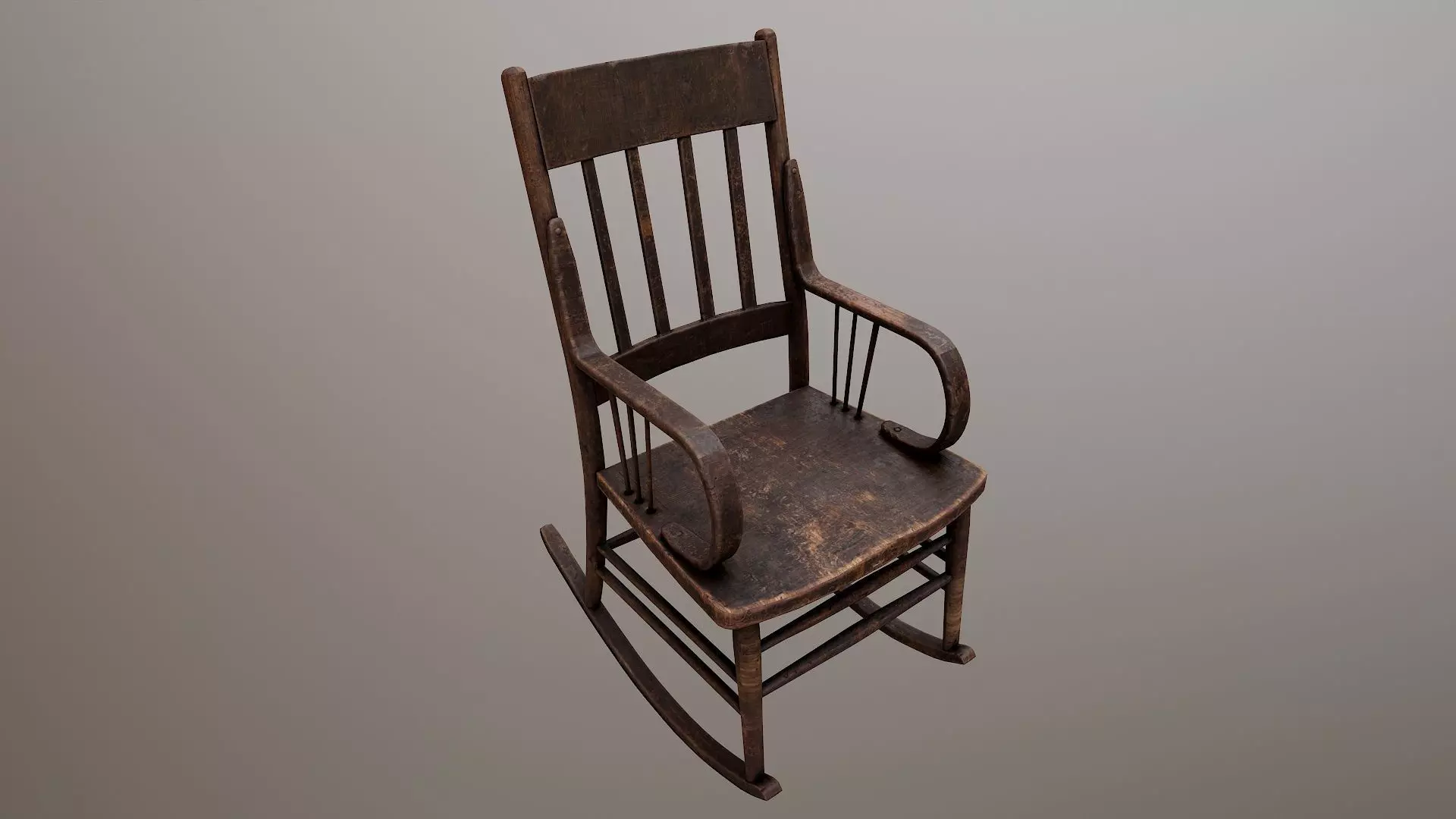 Rocking Chair 3d Model Low-poly 3D model_0