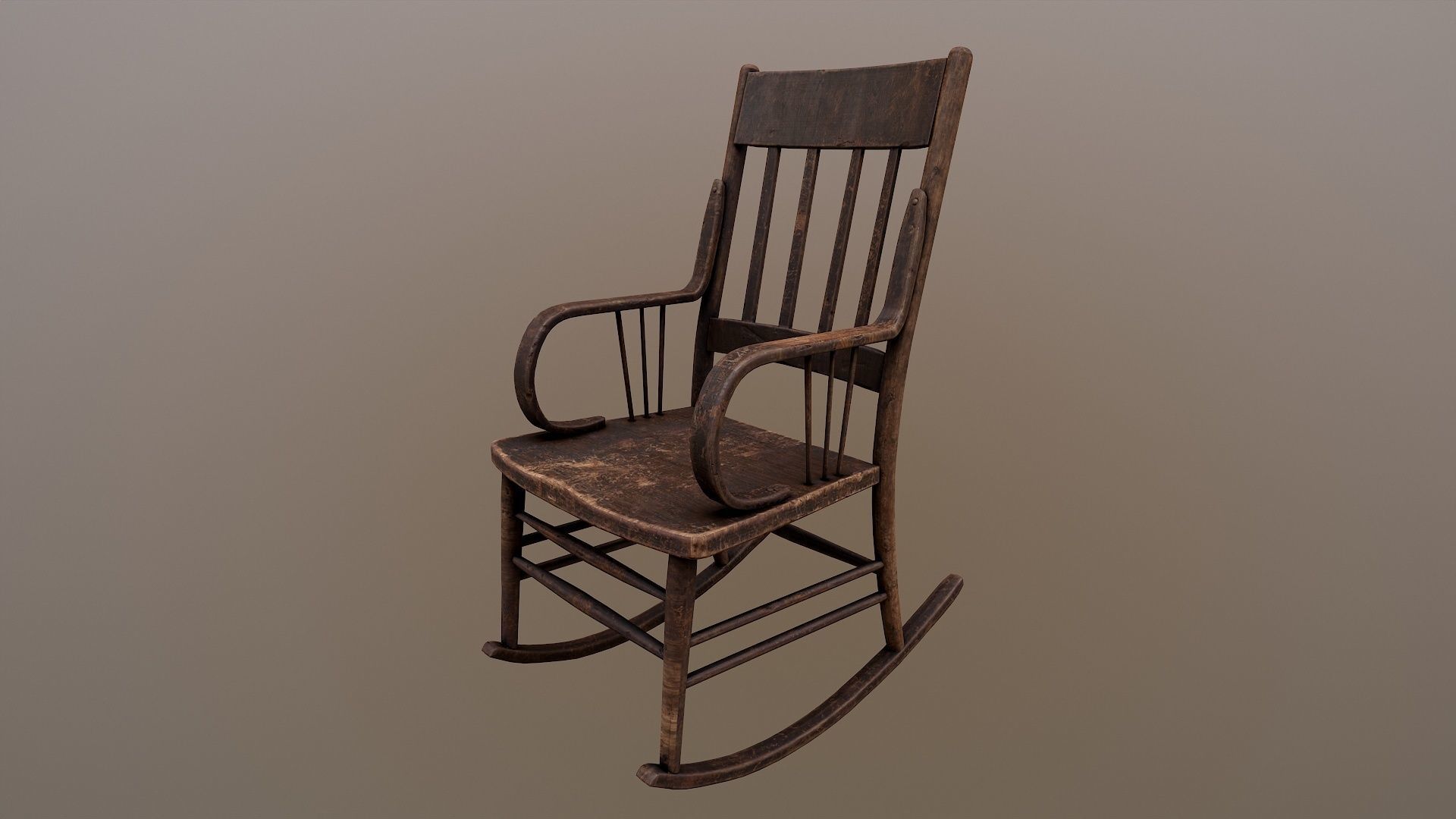 Rocking Chair 3d Model Low-poly 3D model_6