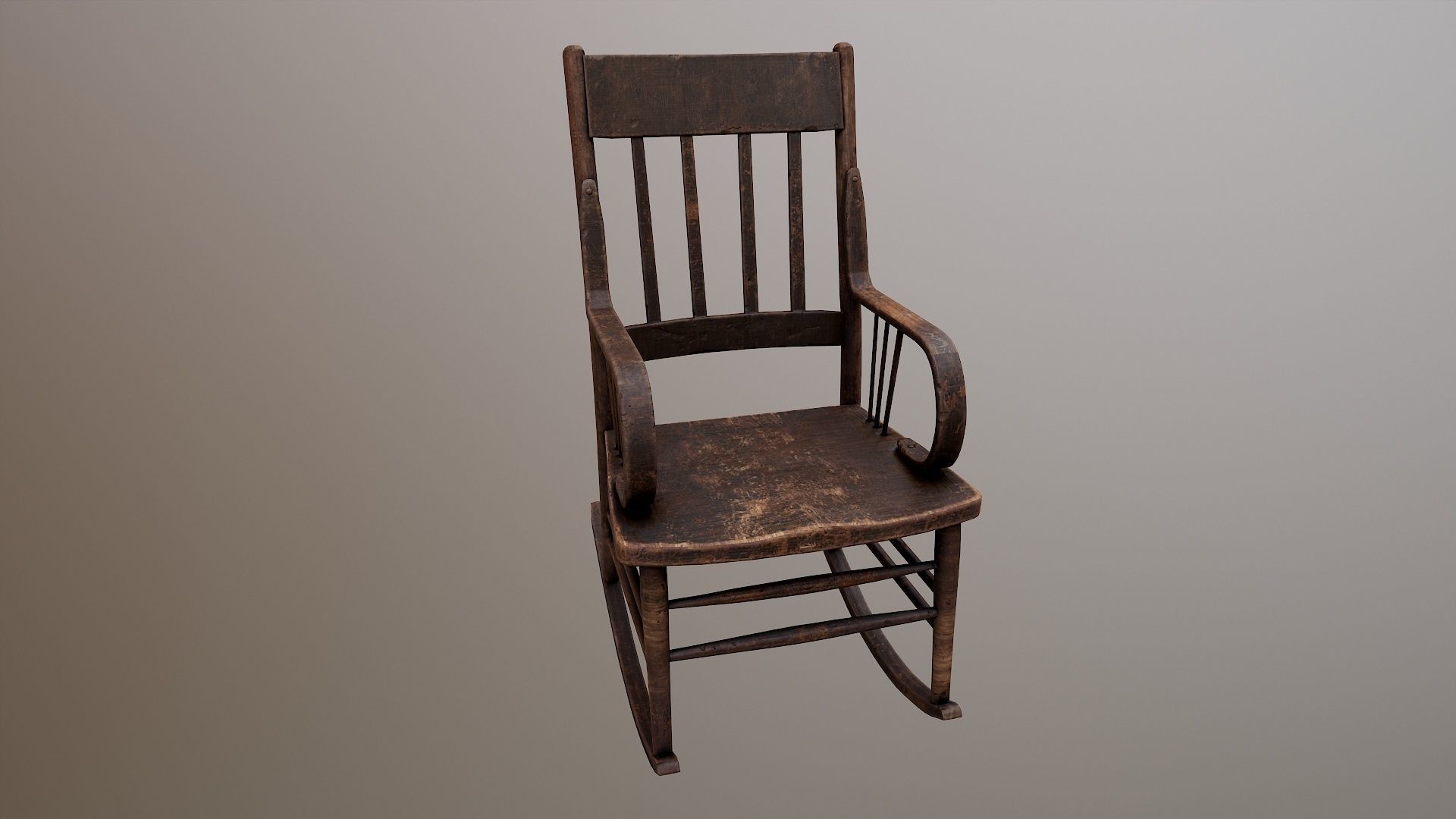 Rocking Chair 3d Model Low-poly 3D model_4