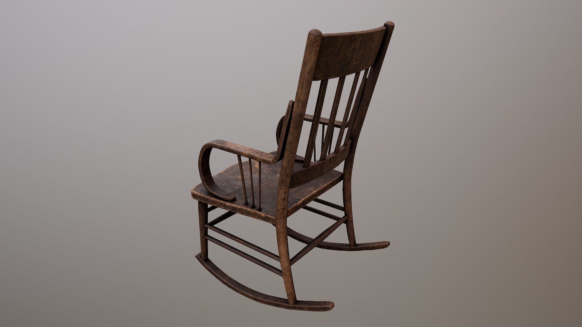 Rocking Chair 3d Model Low-poly 3D model_3