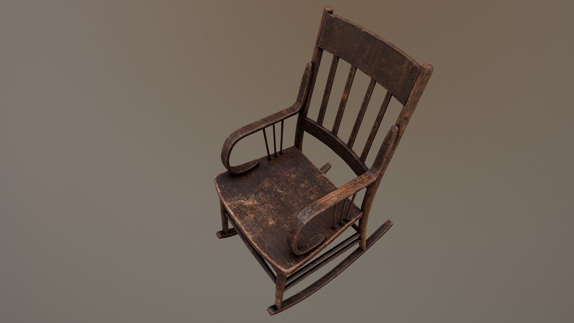 Rocking Chair 3d Model Low-poly 3D model_2