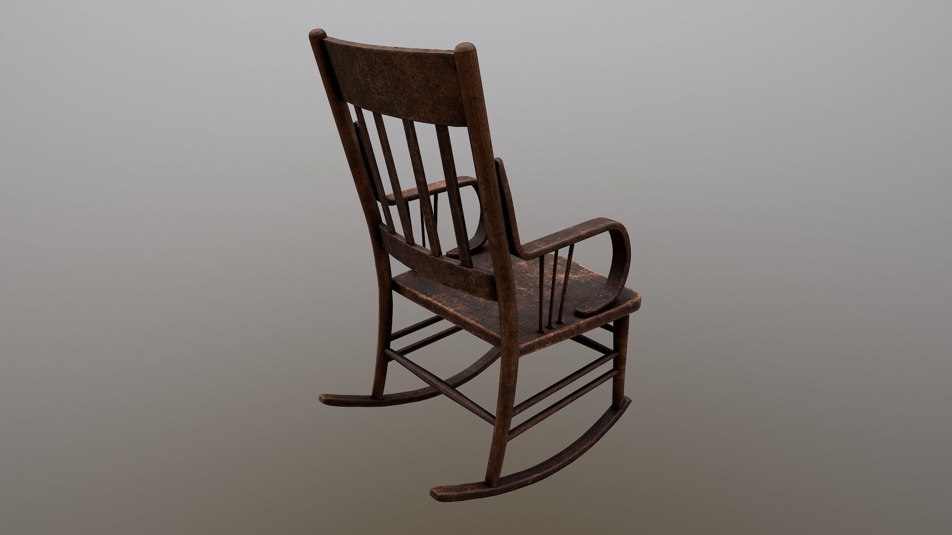 Rocking Chair 3d Model Low-poly 3D model_5