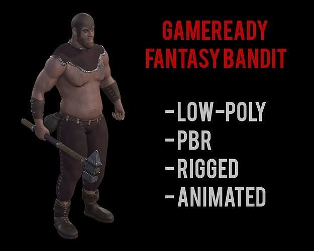 Fantasy Bandit Free low-poly 3D model