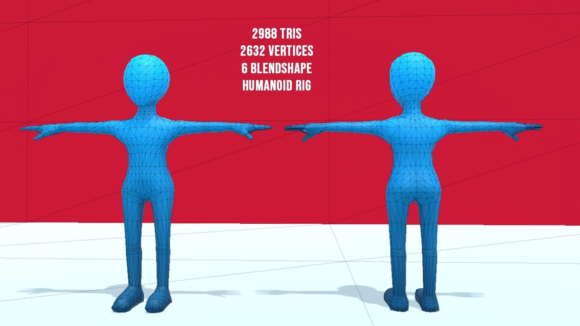 Lowpoly Human Dough Character Low-poly 3D model_7