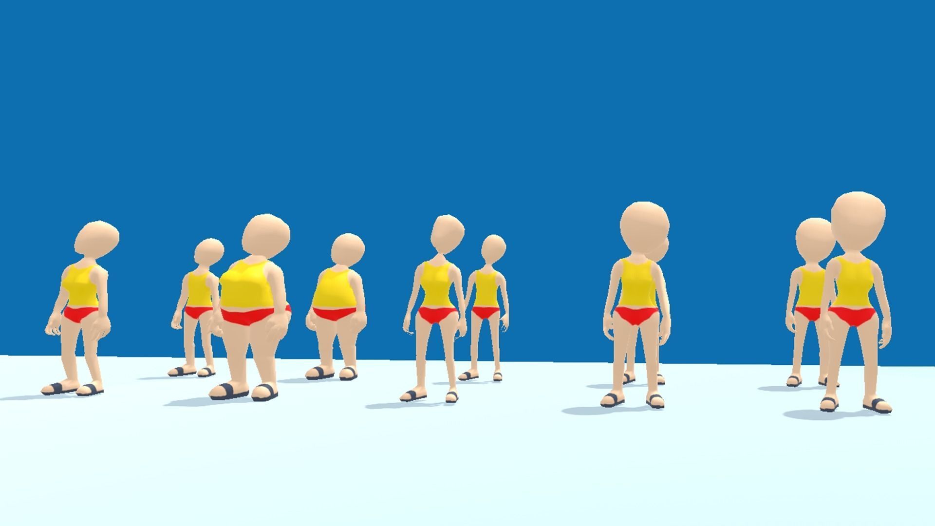 Lowpoly Human Dough Character Low-poly 3D model_6