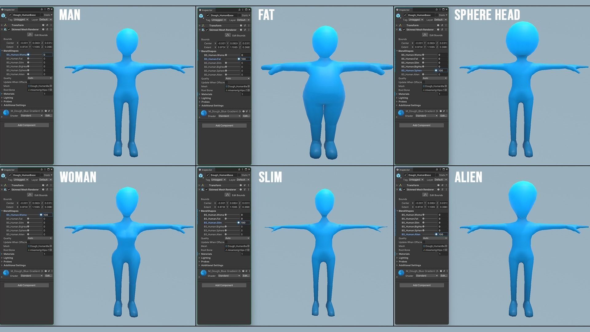 Lowpoly Human Dough Character Low-poly 3D model_8
