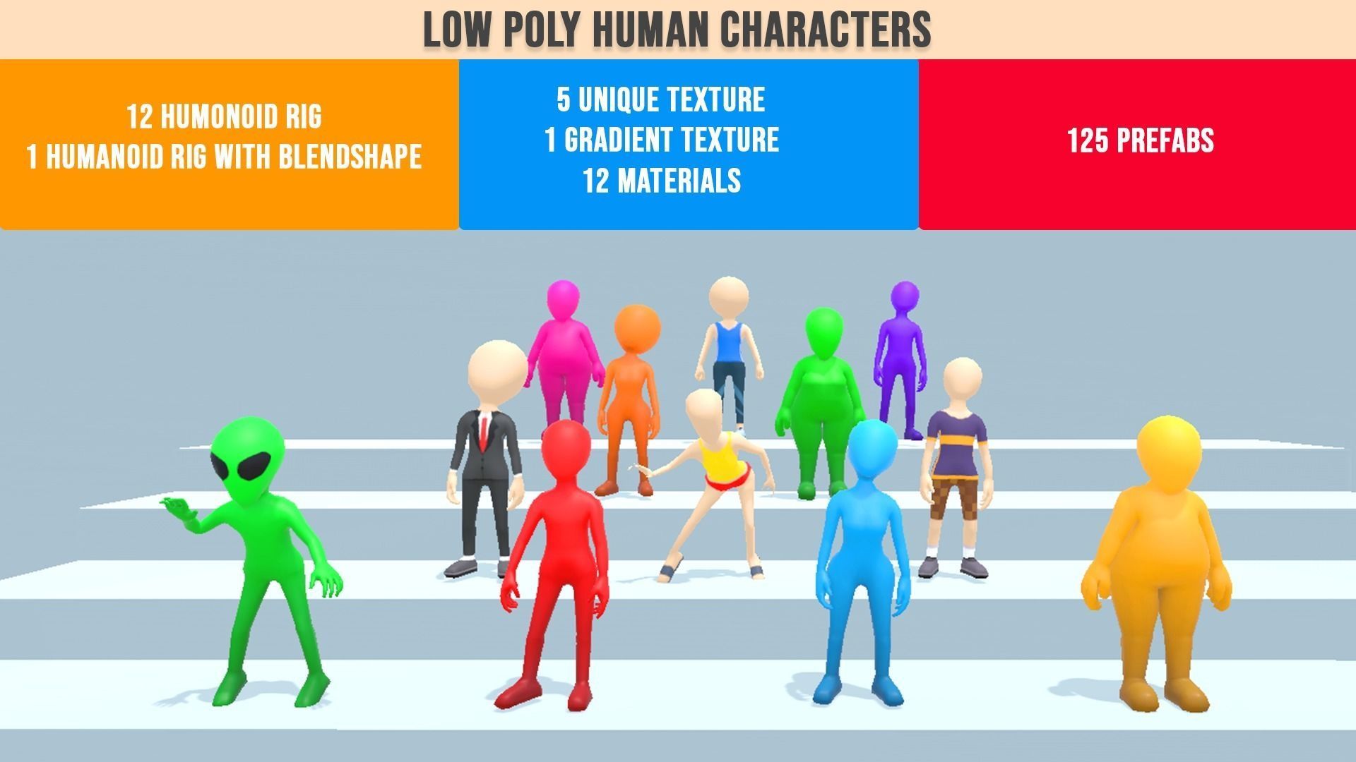 Lowpoly Human Dough Character Low-poly 3D model_18