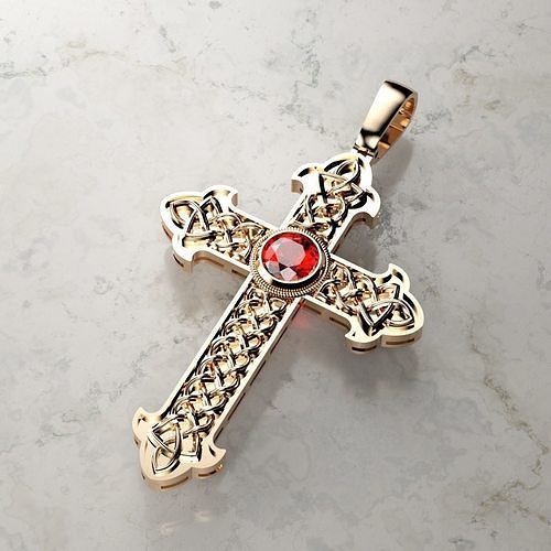Celtic Cross Pendant 2 versions 3D print model