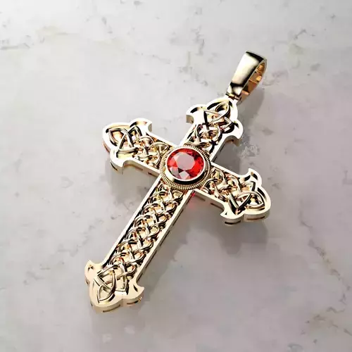Celtic Cross Pendant 2 versions 3D print model