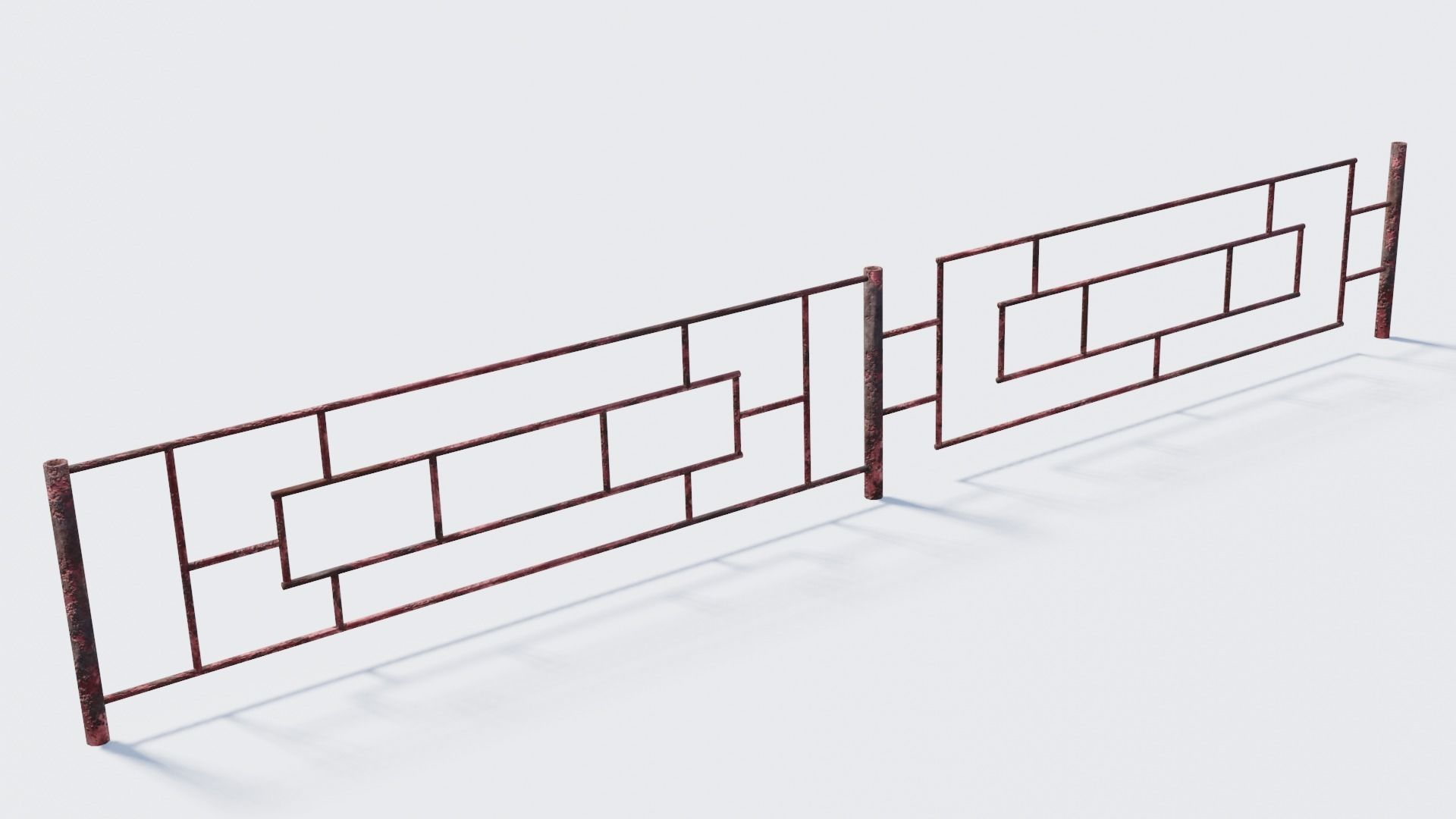 Old Rusty Fence Low-poly 3D model_5
