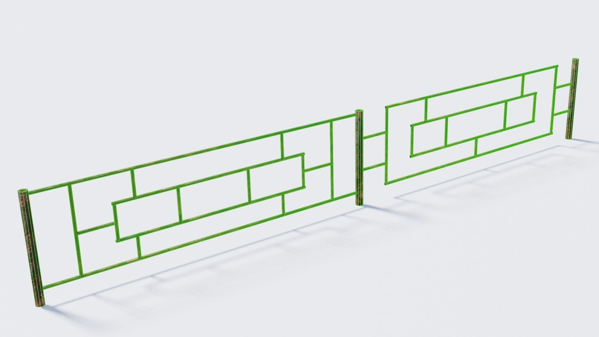 Old Rusty Fence Low-poly 3D model_6