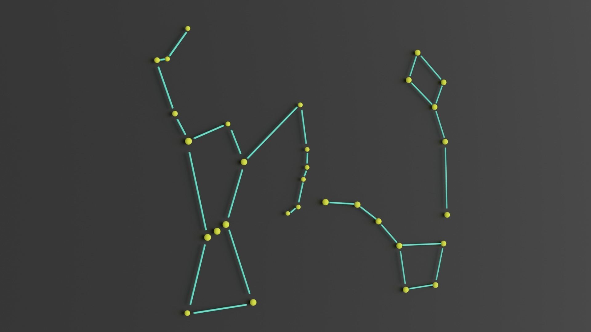 Orion Ursa Minor Ursa Major Constellation 3D model_2