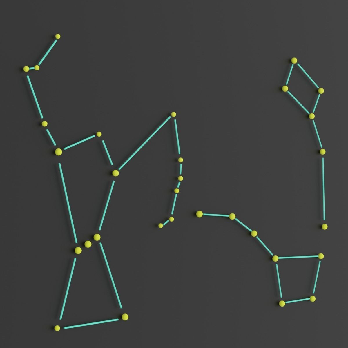 Orion Ursa Minor Ursa Major Constellation 3D model_5