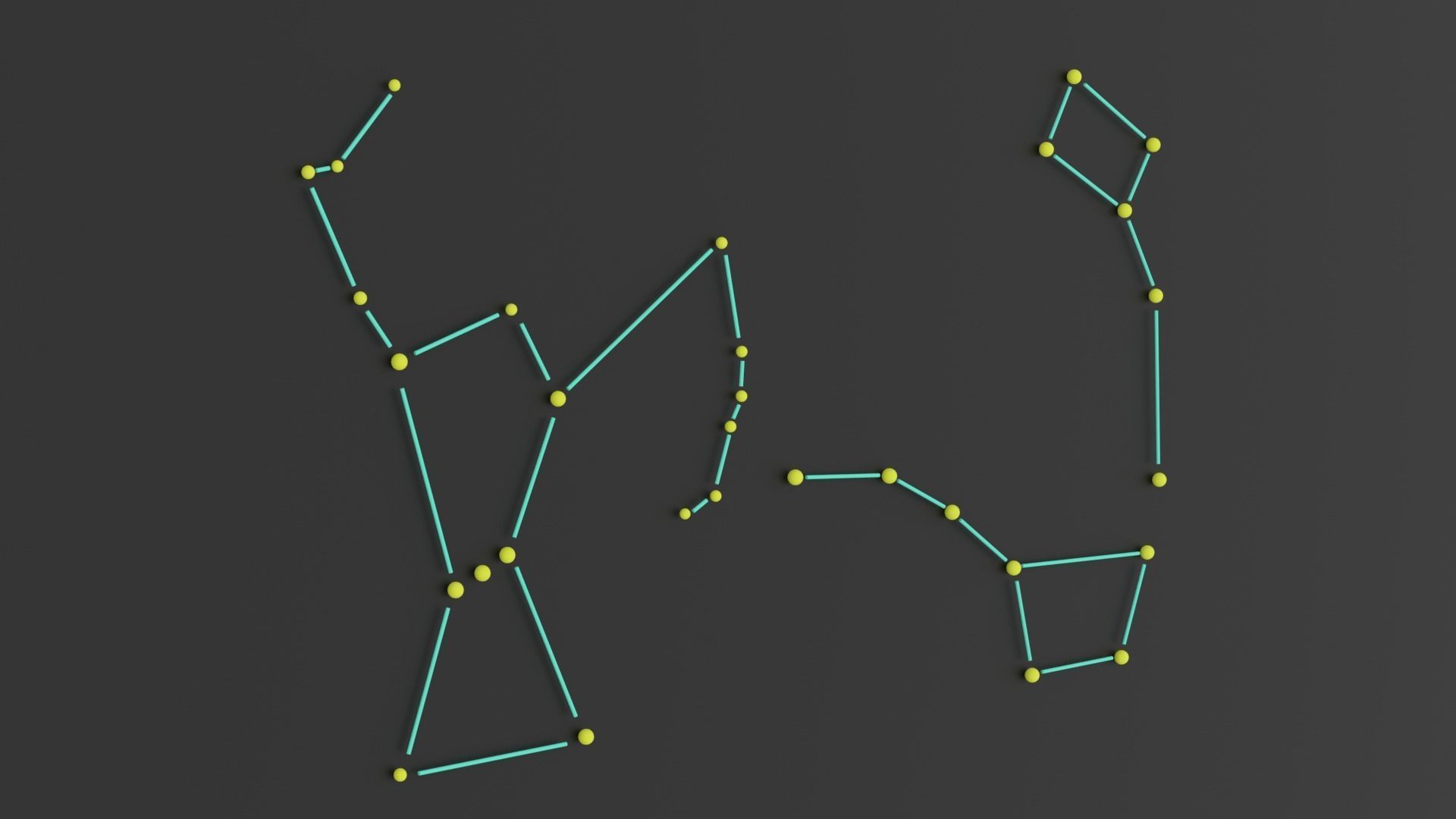 Orion Ursa Minor Ursa Major Constellation 3D model_6