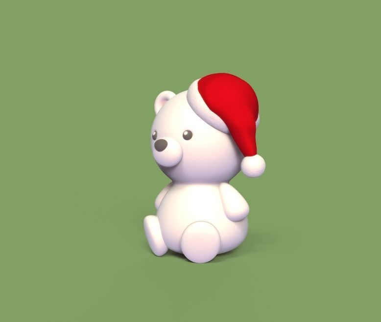 Xmas Cute Bear 3D print model_2