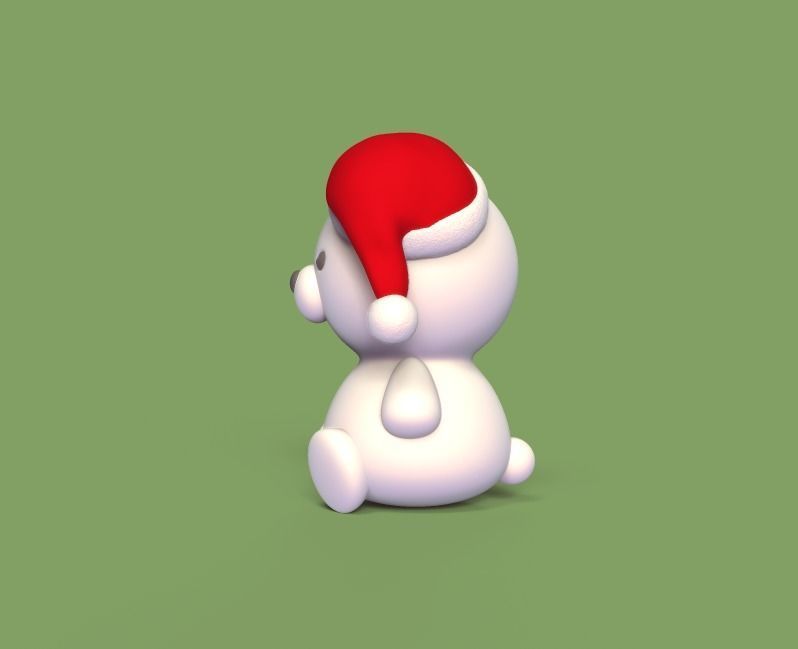 Xmas Cute Bear 3D print model_1