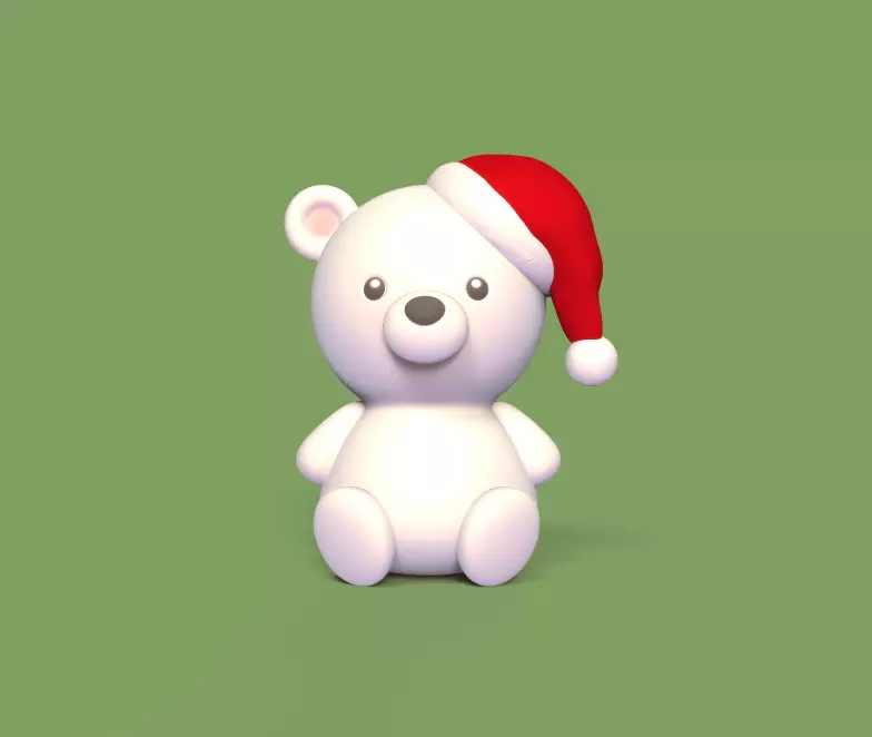 Xmas Cute Bear 3D print model_0