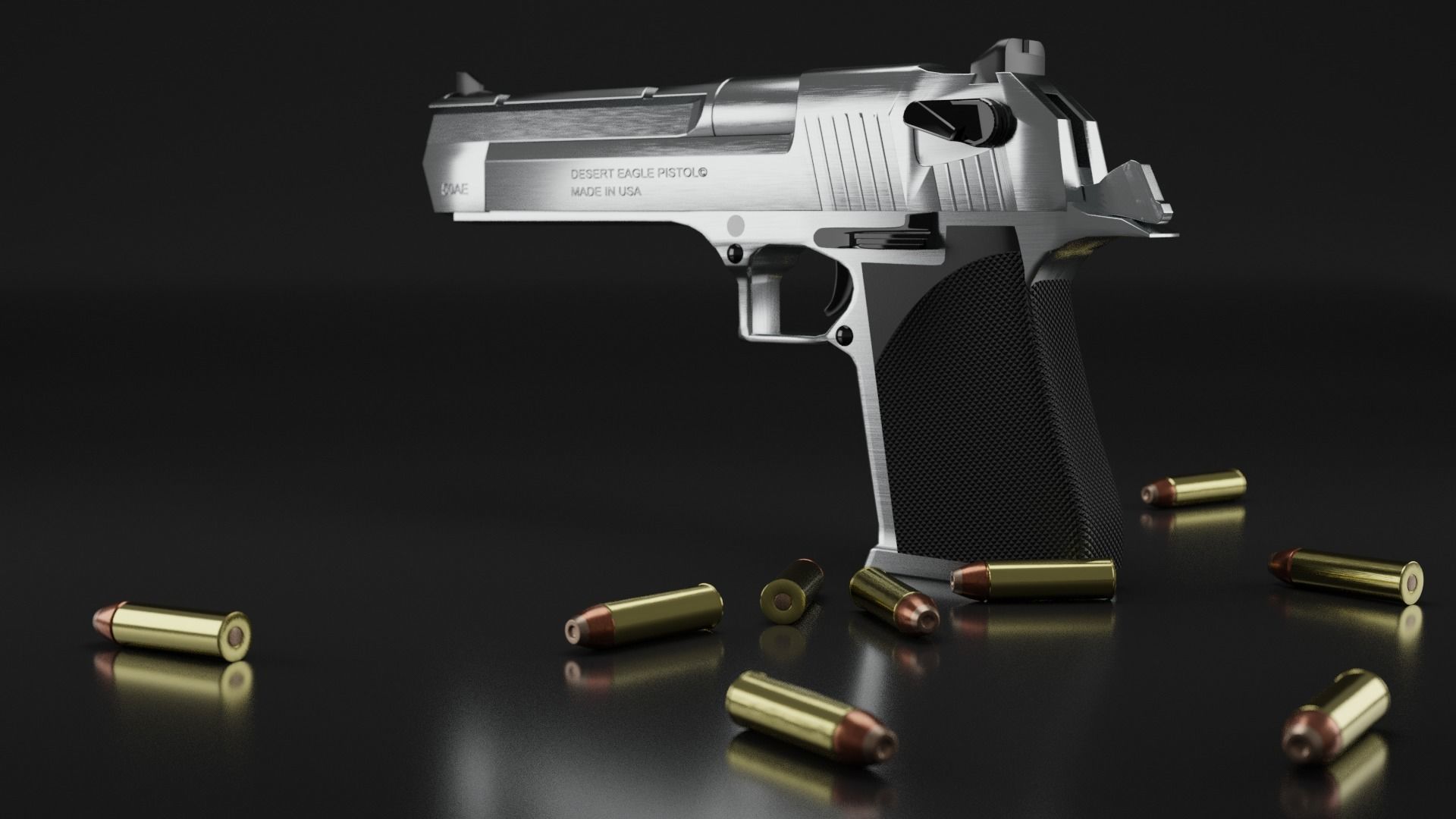Desert Eagle PBR Model caliber 50 AE Low-poly 3D model_2