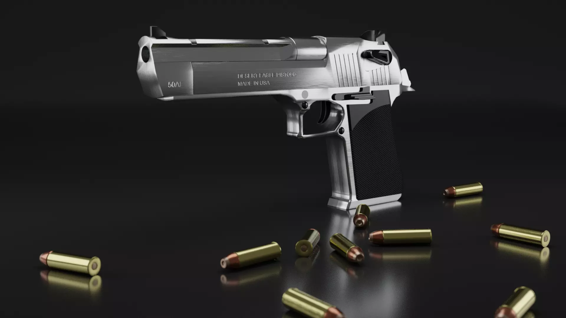 Desert Eagle PBR Model caliber 50 AE Low-poly 3D model_0