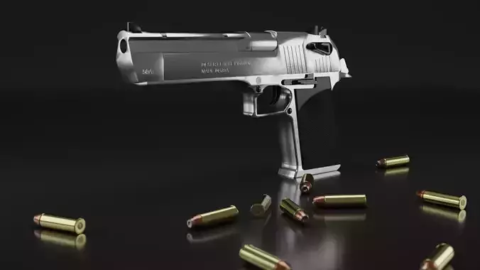 Desert Eagle PBR Model caliber 50 AE Low-poly 3D model