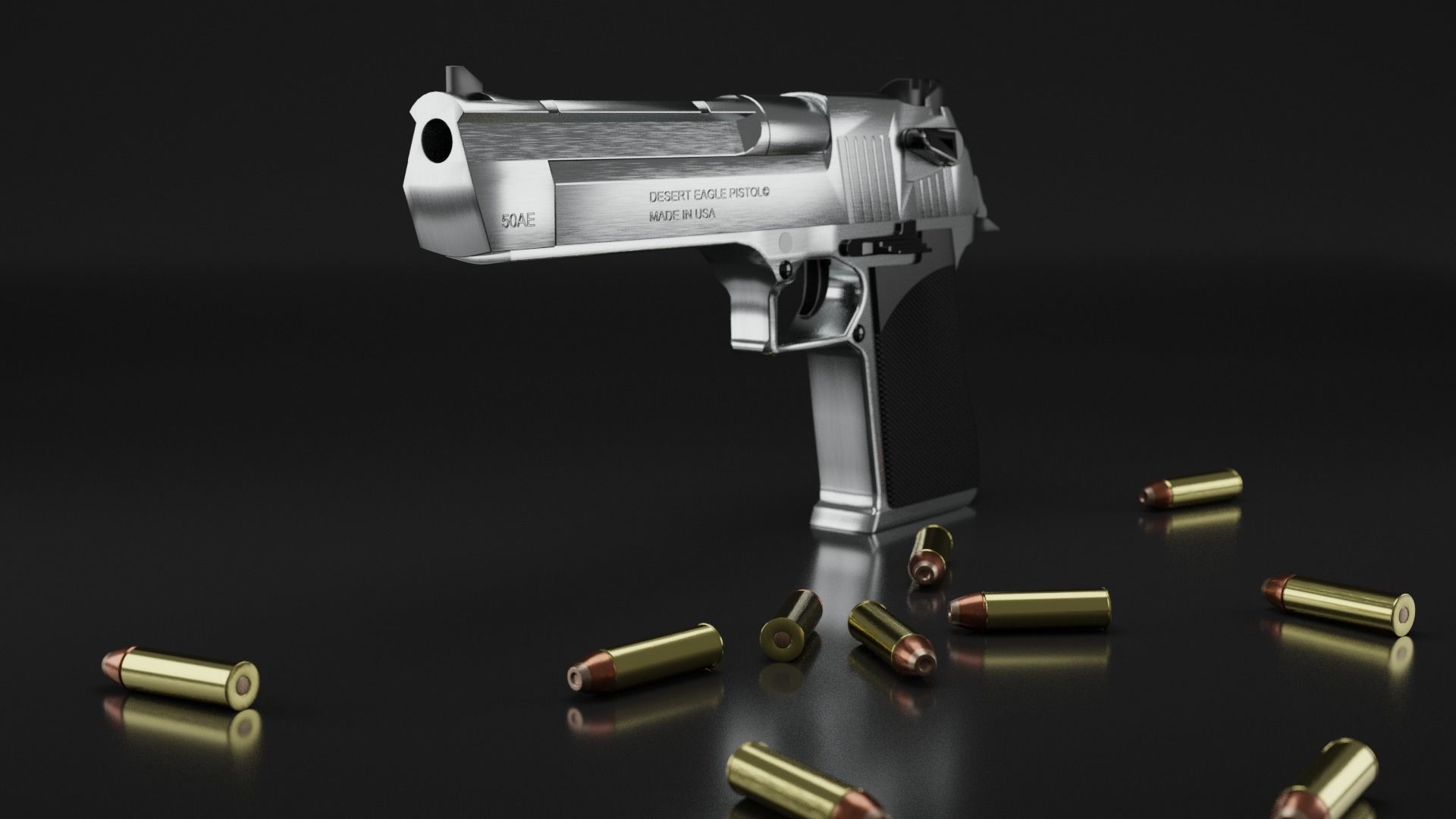 Desert Eagle PBR Model caliber 50 AE Low-poly 3D model_4