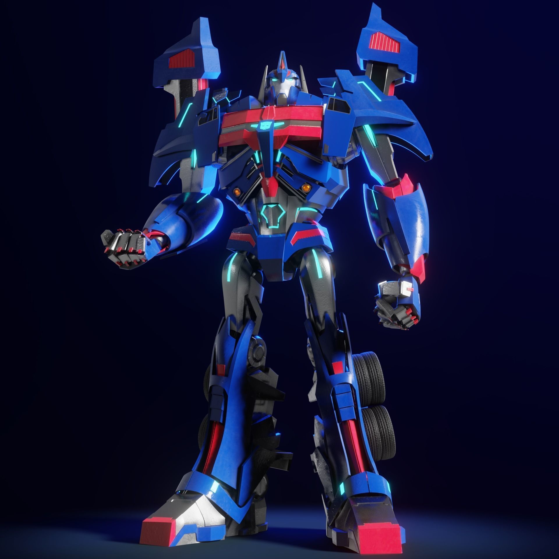 Ultra Magnus Transformers Prime Character Rig Low-poly 3D model_1