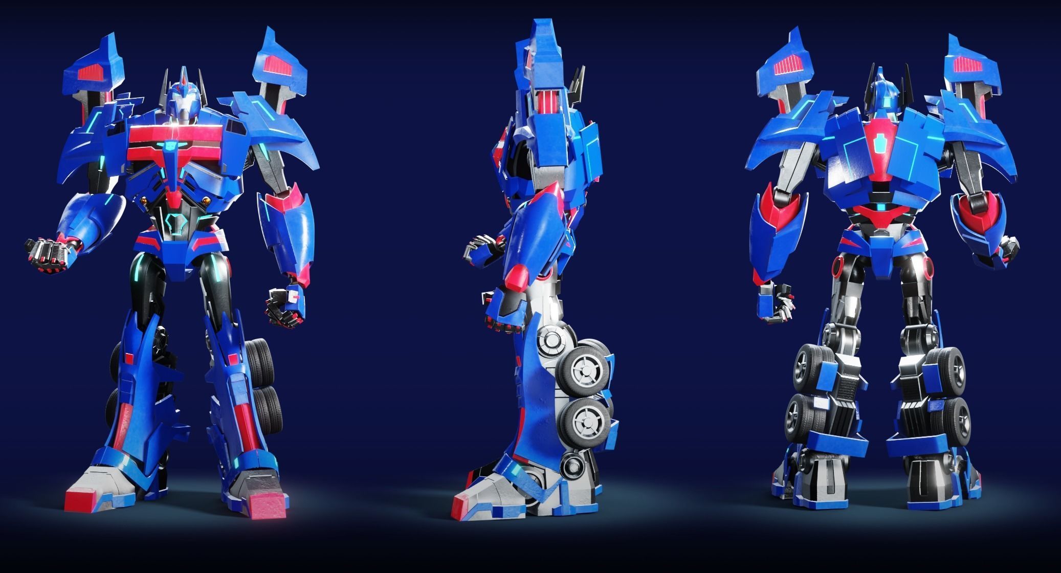 Ultra Magnus Transformers Prime Character Rig Low-poly 3D model_11