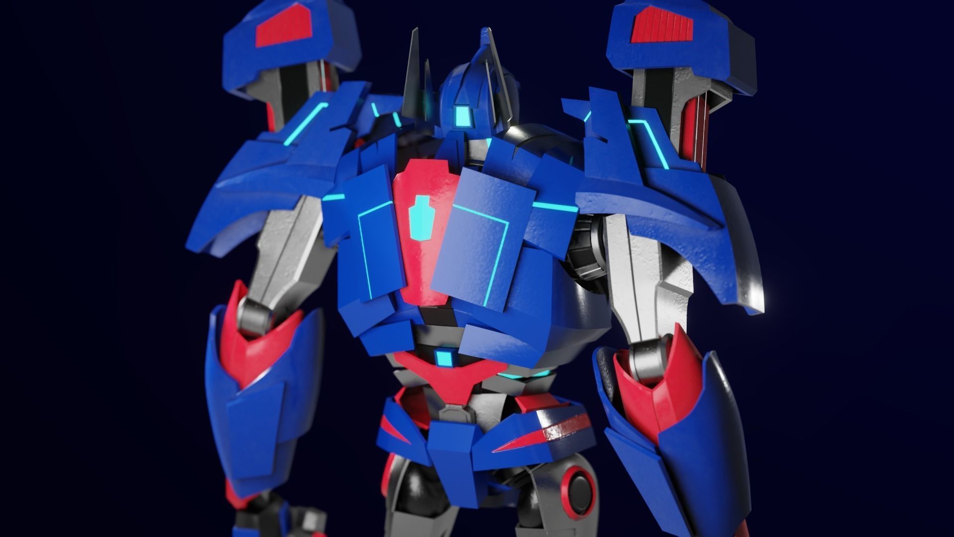 Ultra Magnus Transformers Prime Character Rig Low-poly 3D model_7