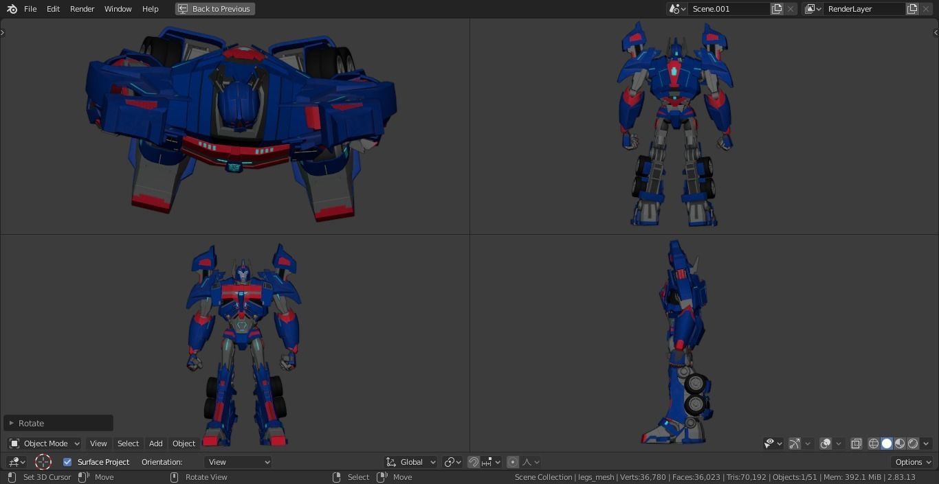 Ultra Magnus Transformers Prime Character Rig Low-poly 3D model_16