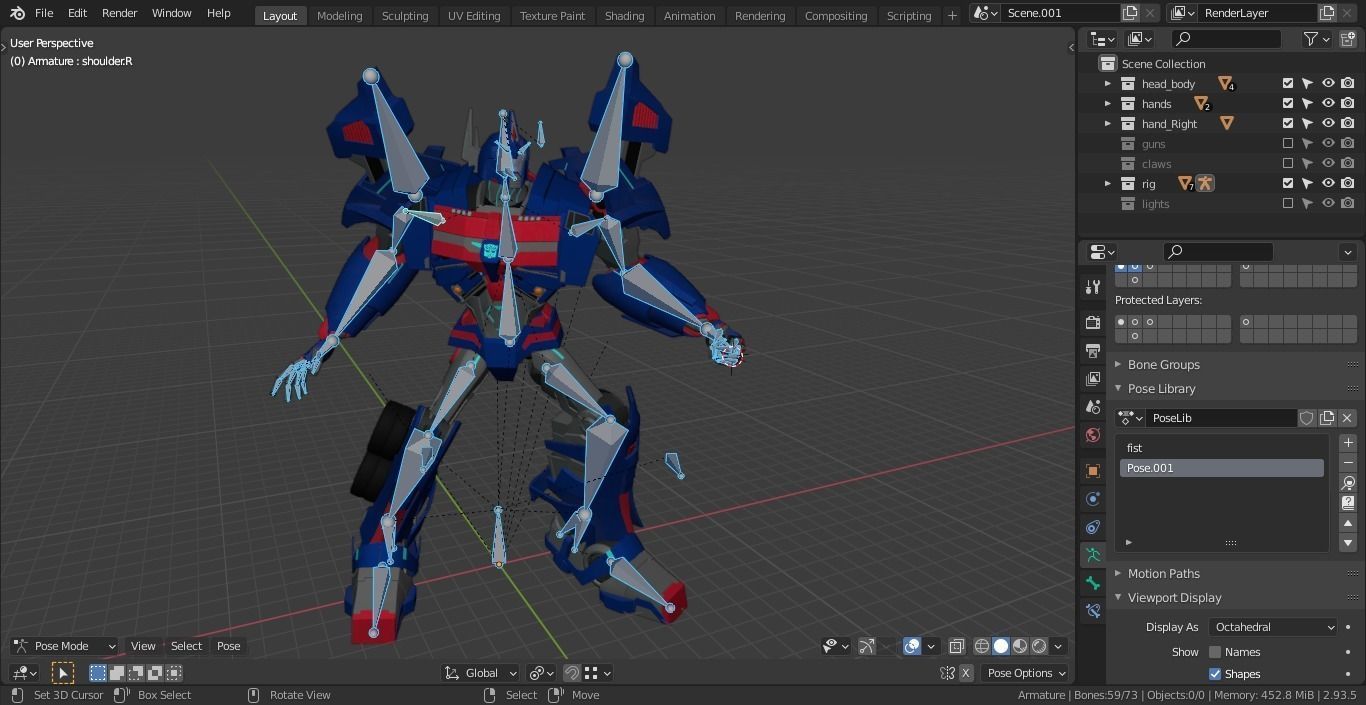 Ultra Magnus Transformers Prime Character Rig Low-poly 3D model_14