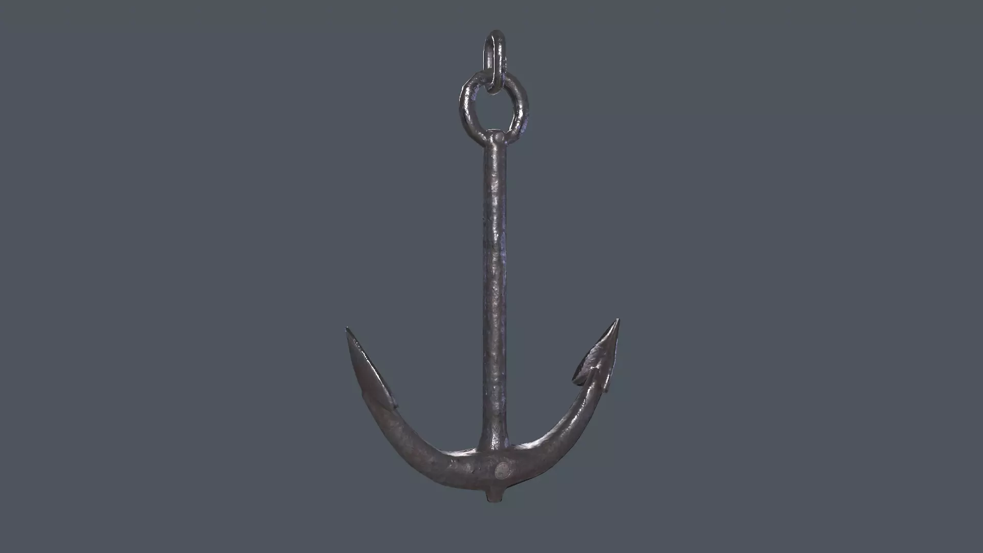 Ship anchor bundle with both clean iron and rusty look Low-poly 3D model_0