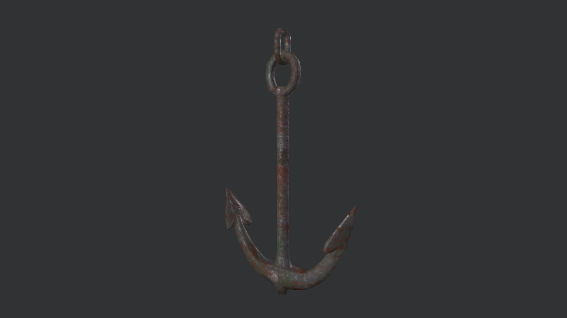 Ship anchor bundle with both clean iron and rusty look Low-poly 3D model_8