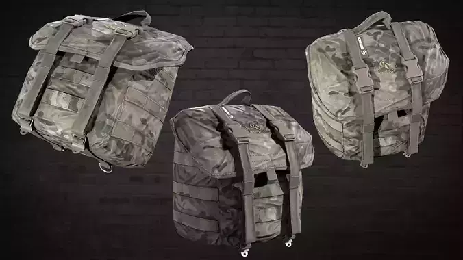 MILITARY Game Ready Russian BZF Smersh Buttpack - Backpack Low-poly 3D model