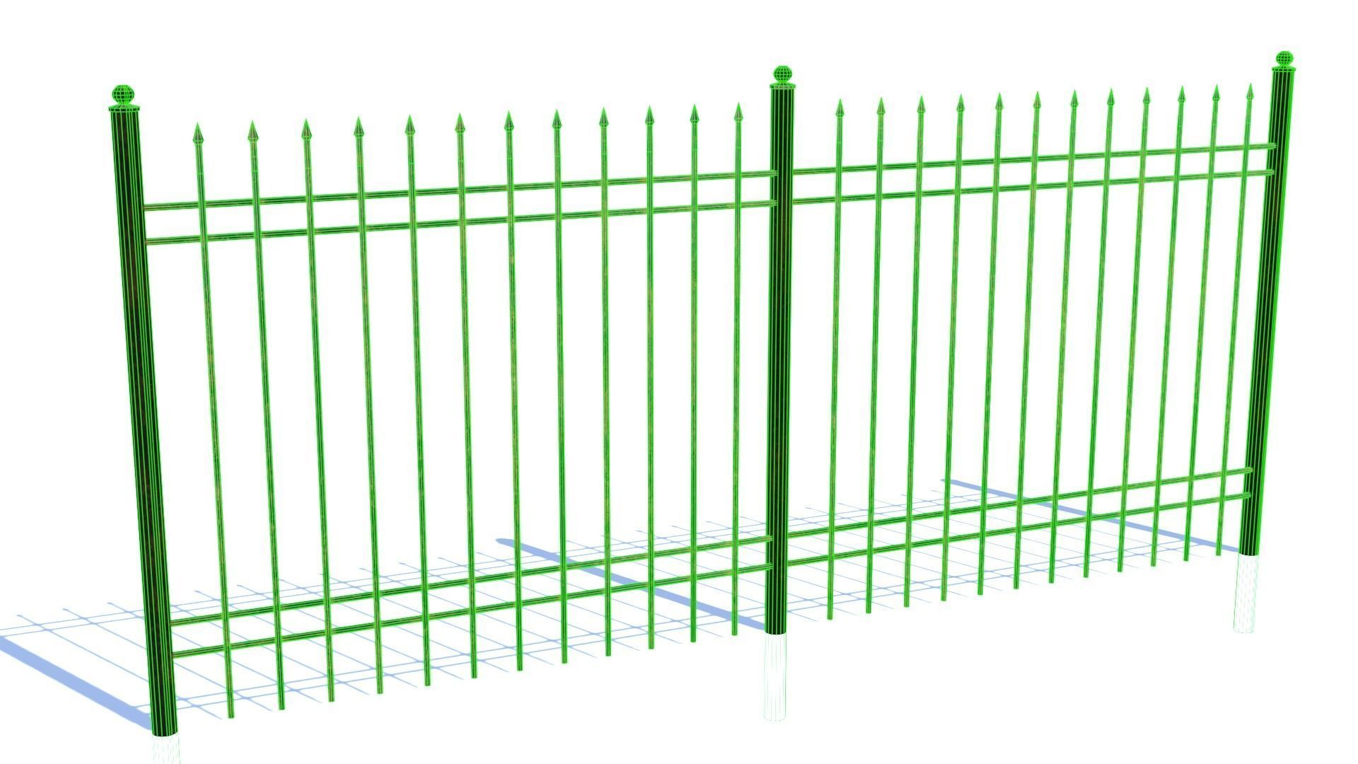 Old Rusty Fence Low-poly 3D model_6