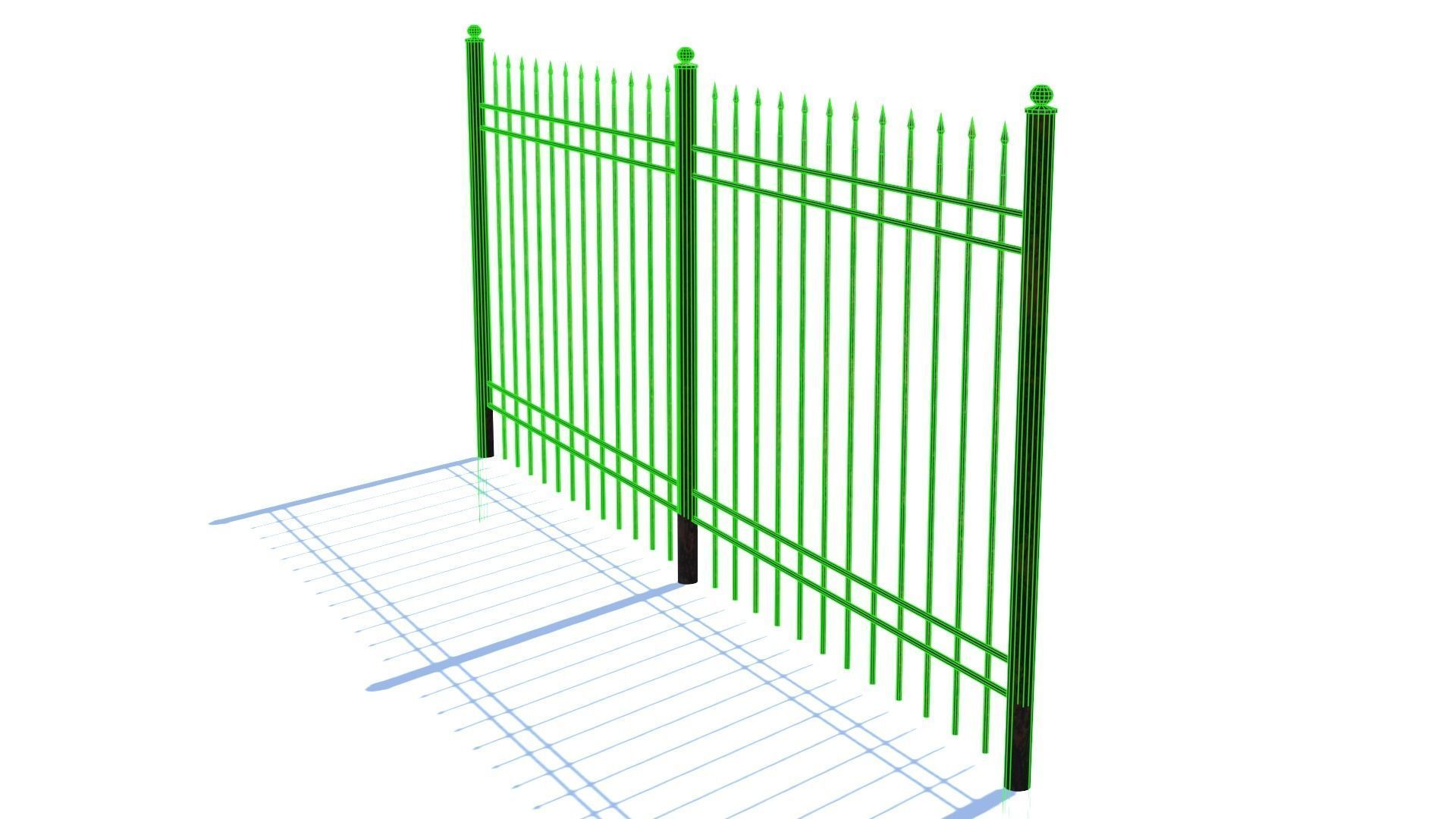Old Rusty Fence Low-poly 3D model_5