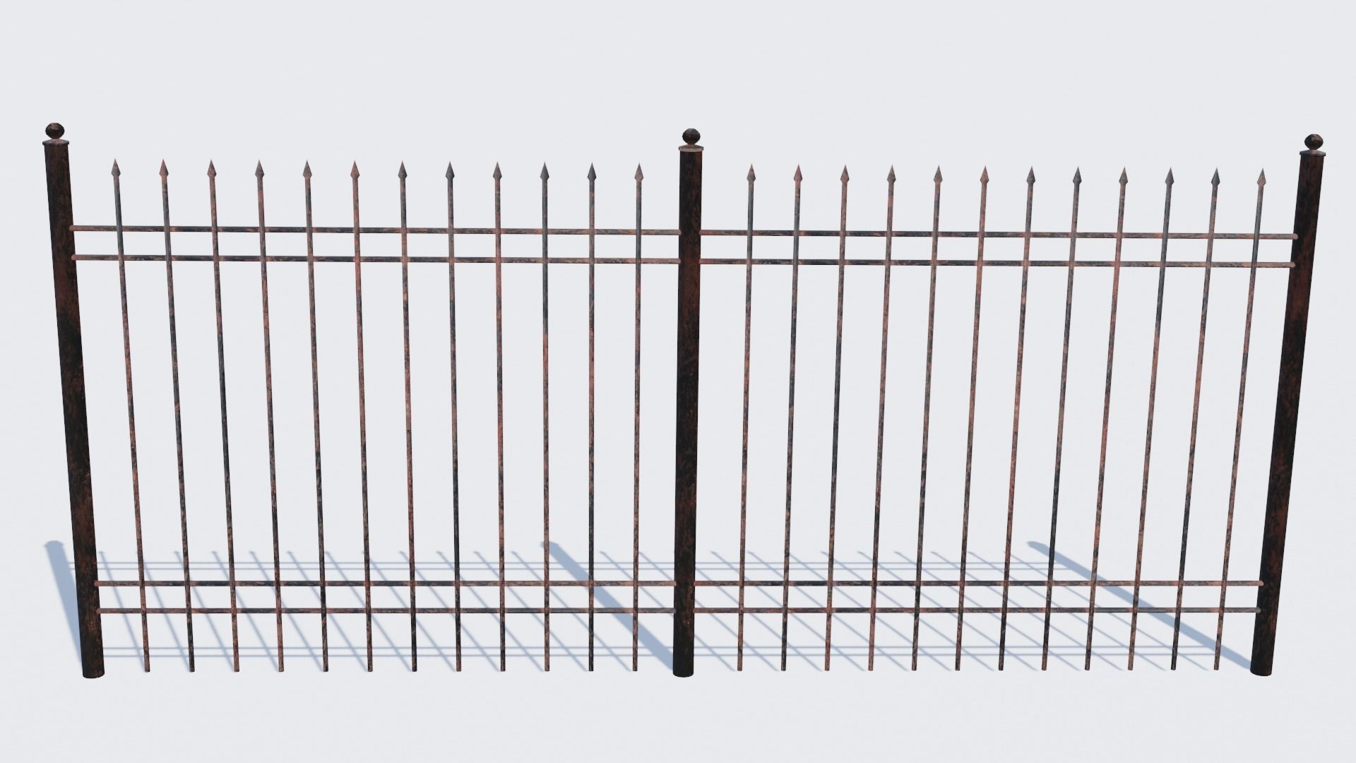 Old Rusty Fence Low-poly 3D model_1