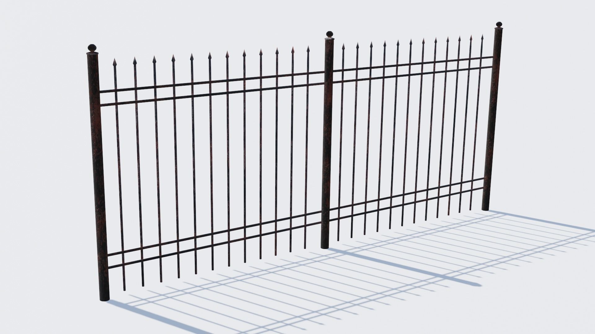 Old Rusty Fence Low-poly 3D model_2