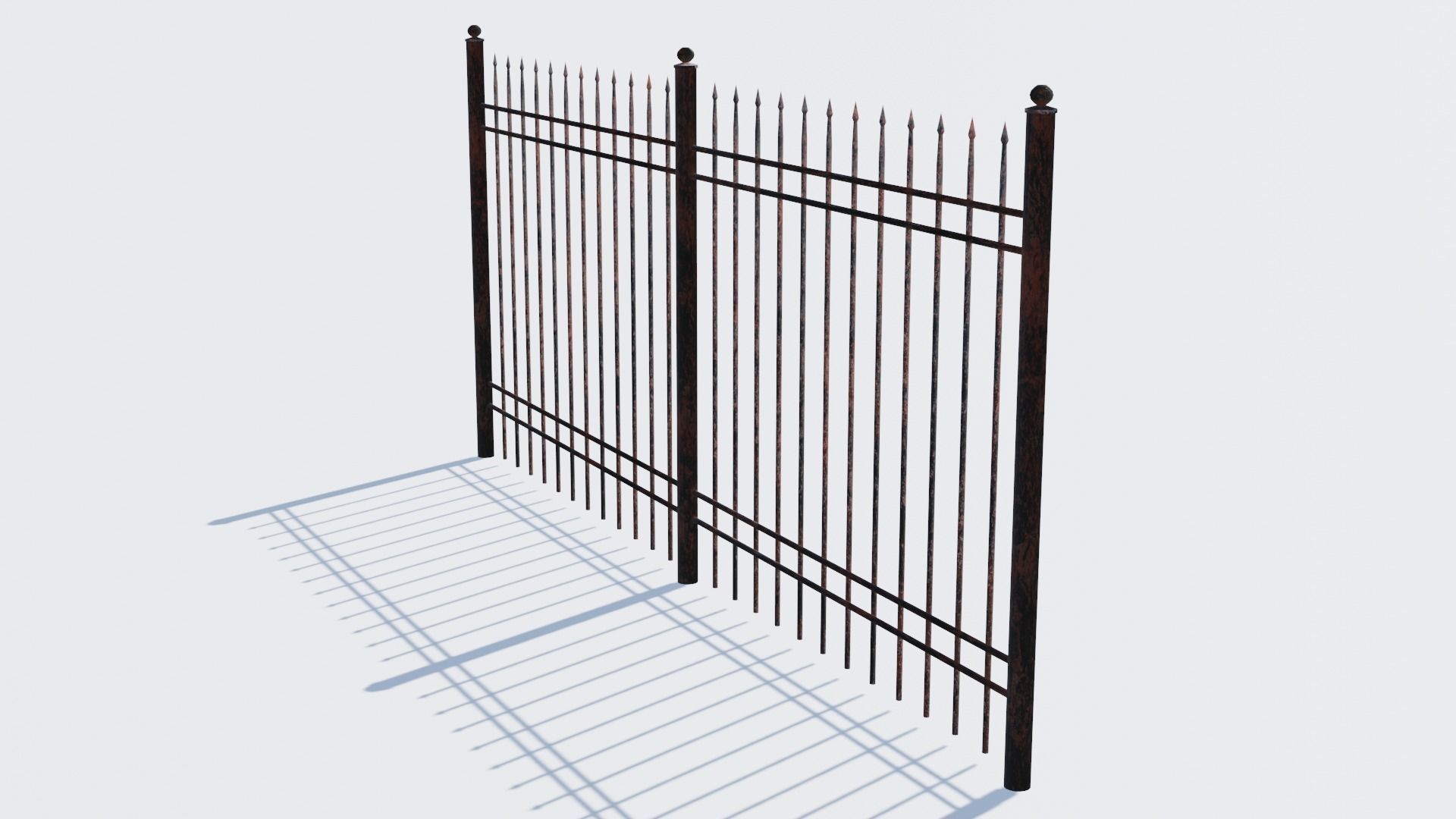 Old Rusty Fence Low-poly 3D model_4