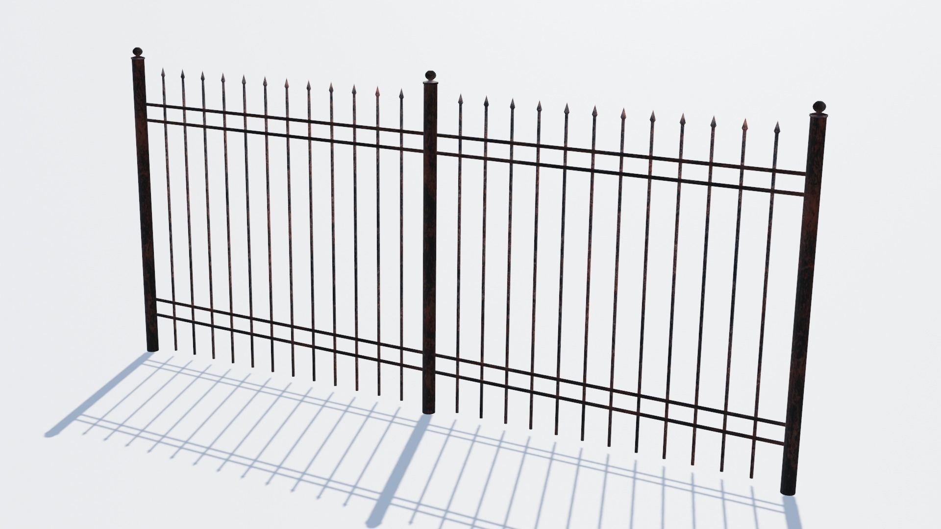 Old Rusty Fence Low-poly 3D model_3
