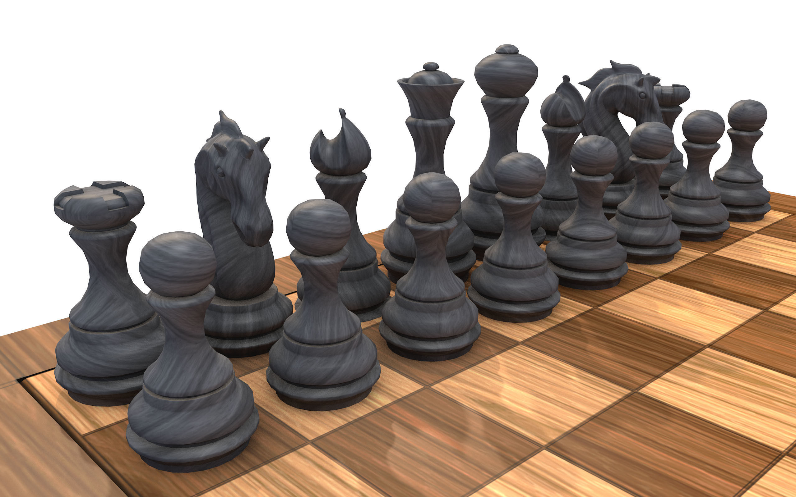 Chess Board lowpoly board game 3d model  Low-poly 3D model_4