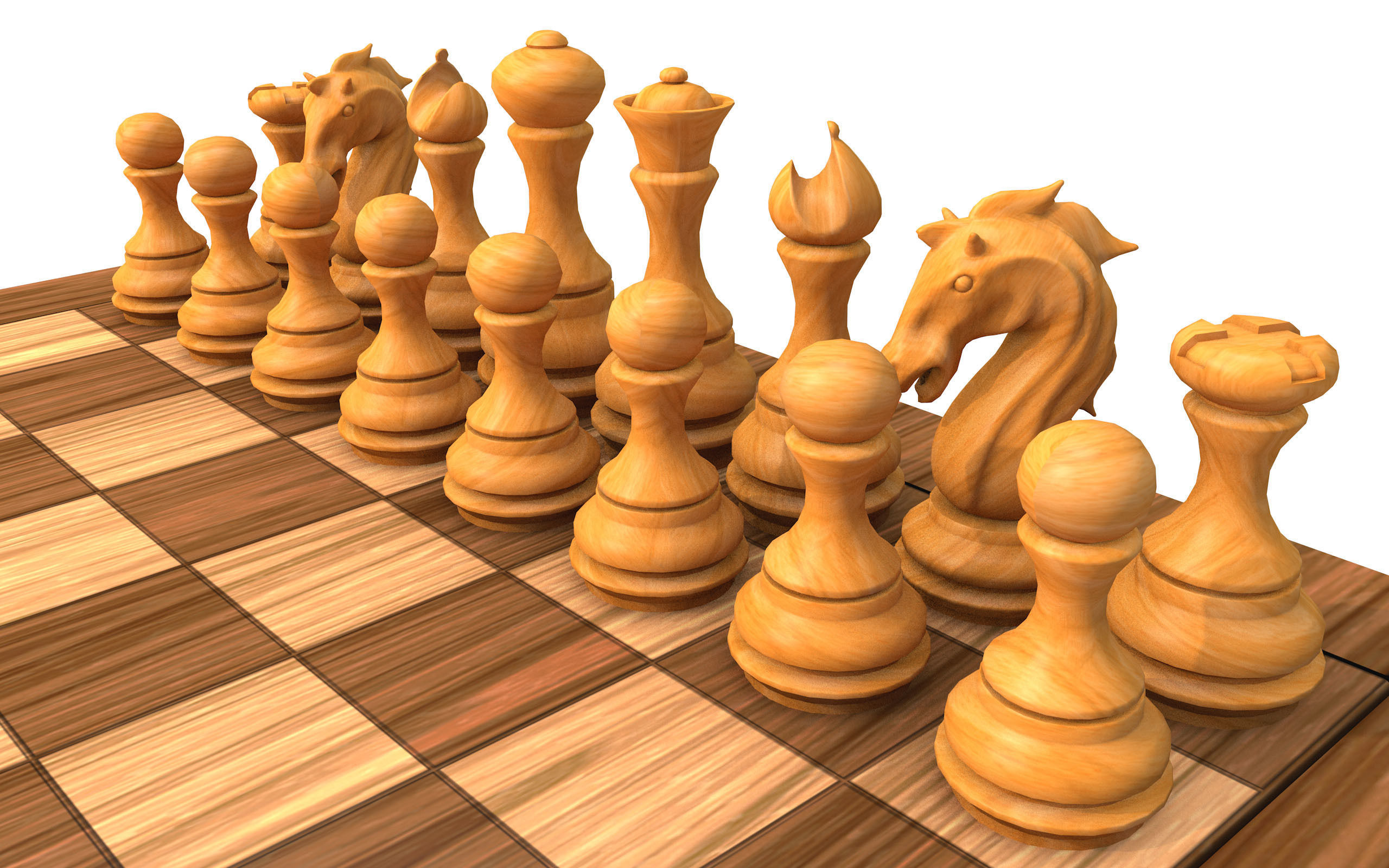 Chess Board lowpoly board game 3d model  Low-poly 3D model_5