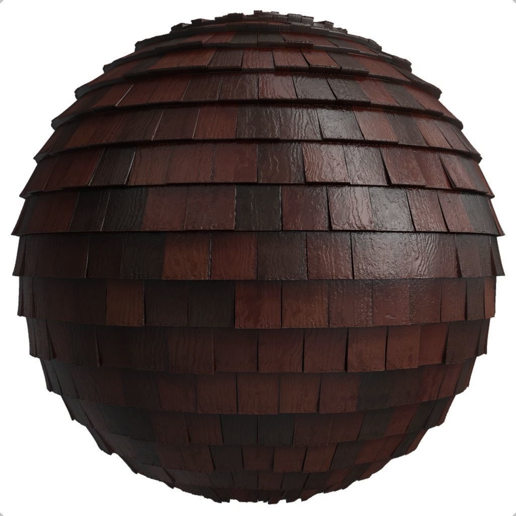 Roof Tile Materials 23- By 3 color Pbr By Sbsar 4k Low-poly 3D model_2