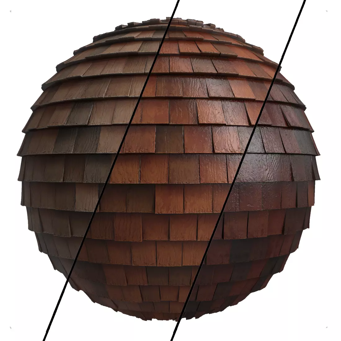 Roof Tile Materials 23- By 3 color Pbr By Sbsar 4k Low-poly 3D model_0