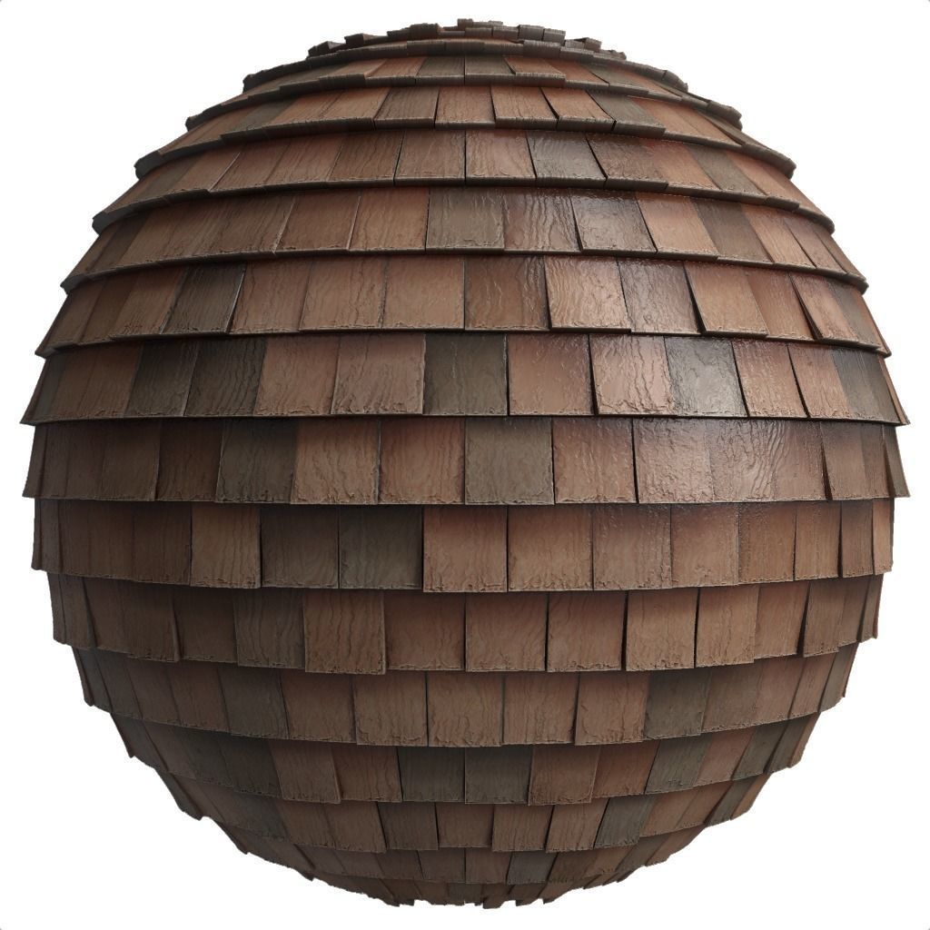 Roof Tile Materials 23- By 3 color Pbr By Sbsar 4k Low-poly 3D model_3