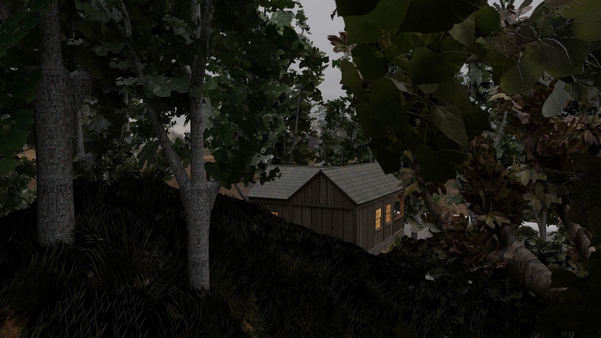 Cabin in the woods Low-poly 3D model_8