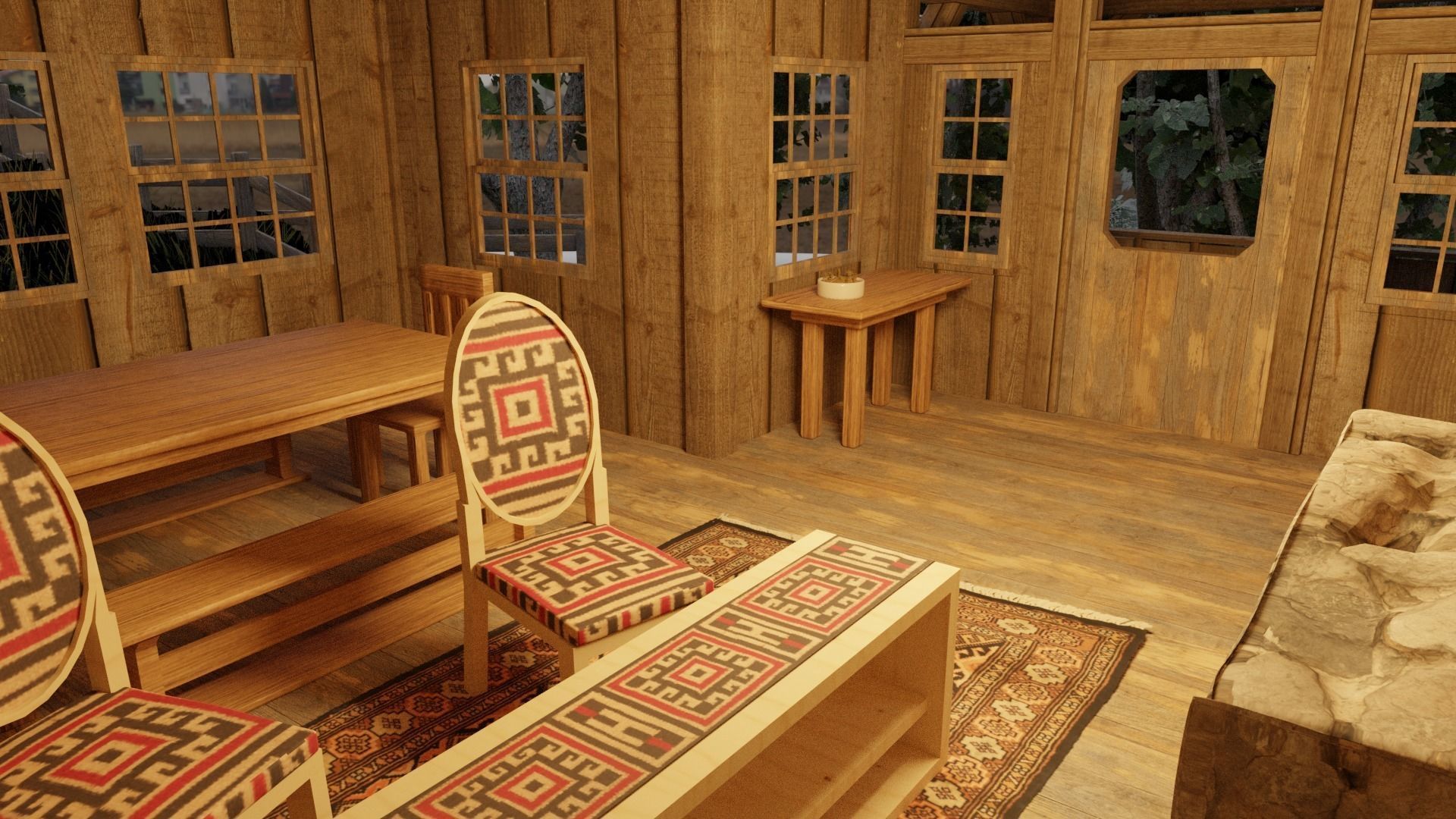 Cabin in the woods Low-poly 3D model_7